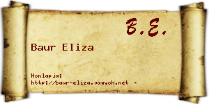 Baur Eliza névjegykártya